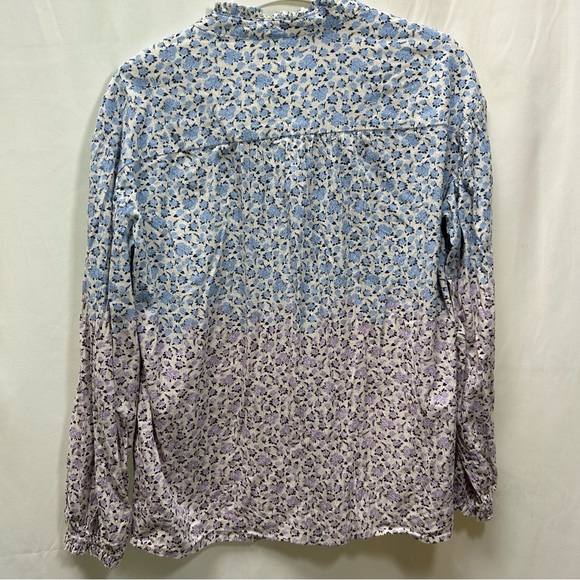 Style & Co Women's Button Up Floral Ruffle Collar Long Sleeve Size XS - Picture 4 of 4